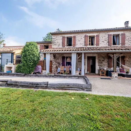 Casa de Férias L'ecrin Du Puech - Piscine Chauffee, Spa, Salle De Sport, Vue Panoramique Teillet (Tarn)